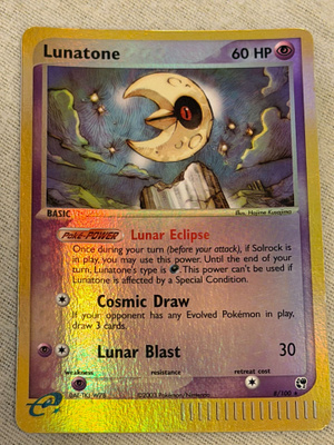Pokémon Lunatone 8/100 Reverse Holo EX Sandstorm e-Reader