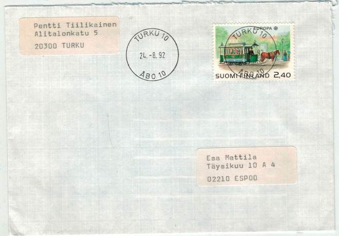 1988 Eurooppa 2,40 mk loistoleimainen kirje