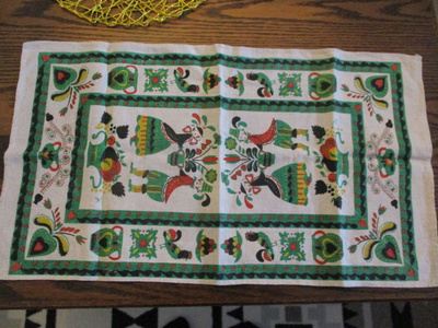 VINTAGE PIENI PÄÄSIÄIS KAITALIINA PELLAVA ? 67 x 38cm
