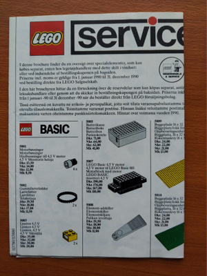 Lego varaosakuvasto vuodelta 1990 ( 2 kpl )