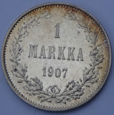 1907 1 markka kl8-9