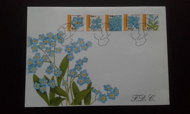 FDC Kukkia Luhtalemmikki 1.1.2002 LaPe 1585-1589
