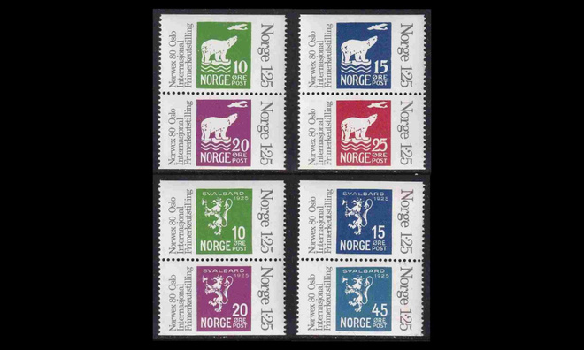 Norja 775-82DD ** Norwex postimerkkinäyttely (1978)