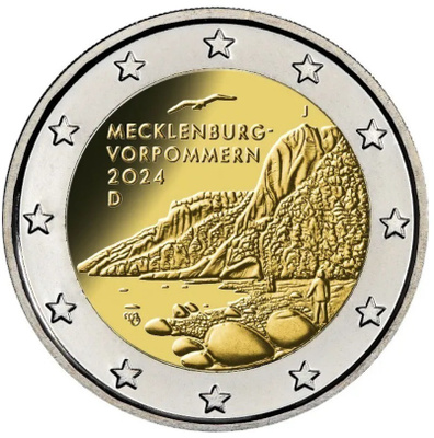 ** SAKSA 2€ 2024 Mecklenburg-Vorpommern pillerissä **