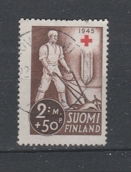 Suomi 1945, PR merkki 2mk+50p  , leimattu