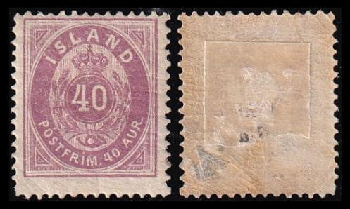 Islanti 15A * Ovaali 40 Aur (14:13½) (1882)