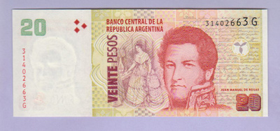 Argentiina 20 Pesos v.2018 UNC P-355