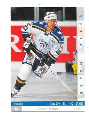 2001-02 CardSet #7 Valeri Krykov Espoo Blues