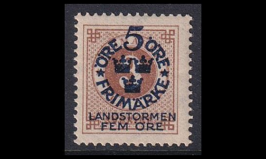 Ruotsi 87X * Landstorm I 5+5/3 Öre (1916)