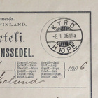 TILAUSSETELI v. 1906 - leima KYRÖ 8.1.1906 - - pikkukuva 2