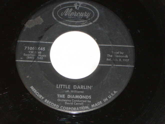 7" DIAMONDS - Little Darlin' - single 1957 rock & roll EX-