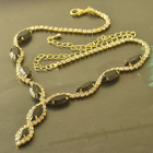 1709 D .. 9K Yellow Gold Black Sapphire .. Kaulakoru - pikkukuva 5