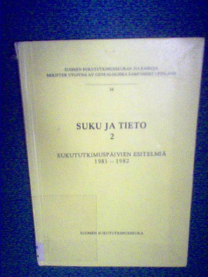 Suku ja tieto 2 ( 1 p. 1984 ) sukututkimus