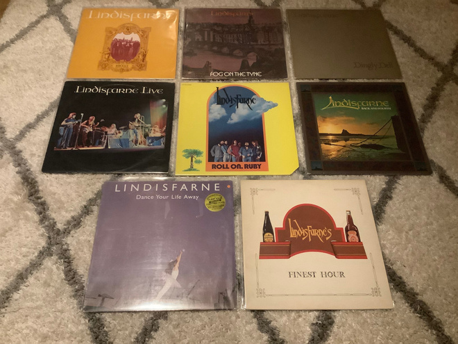Lindisfarne -Yhtyeen vinyylilevyt x 8