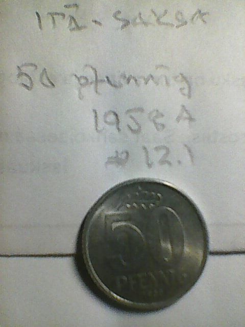 Itä-Saksa 50 pfennig 1958A, km#12.1