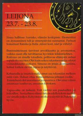 Horoskooppikortti - Leijona