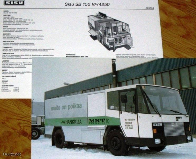 1982 Sisu SB 150 maitoauto esite - KUIN UUSI -  suom