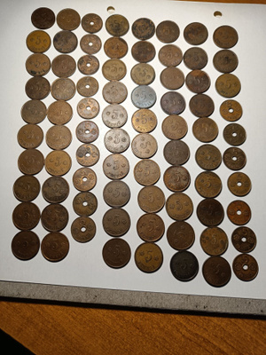 5 PENNIN KOLIKOITA 80 KPL VÄLILTÄ 1918 - 1942