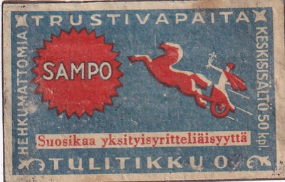 Suosikaa Yksityisyritteliäisyyttä.  Sampo. Tulitikku Oy- s94