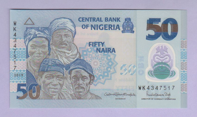 Nigeria 50 Naira v.2019 UNC P-40 (Polymer)