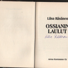 Räsänen, Liisa: Ossianin laulut , Atena 2000, yvk., 1.p., K4 - pikkukuva 2