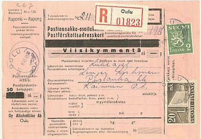 1946 kirjattu postiennakkoasiakirjoja
