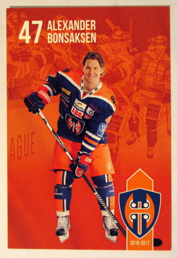 Alexander Bonsaksen Tappara teamset kortti