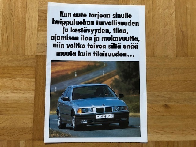Esite BMW E36 3-sarja, 1991-1992