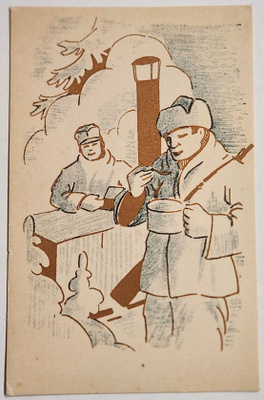 Suomi Kenttäpostikortti Pakkiruokailu 1939-1944