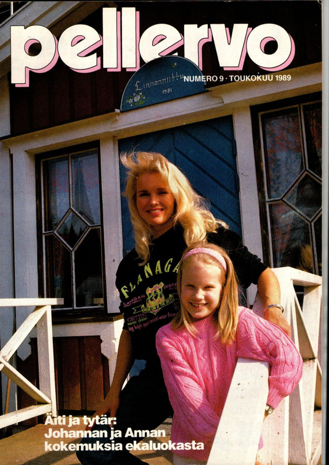Pellervo n:o 9 1989 Miss Suomi Johanna Raunio & tytär Anna.