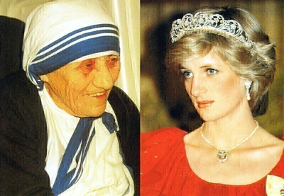 Postikortti, Walesin prinsessa Diana ja äiti Teresa