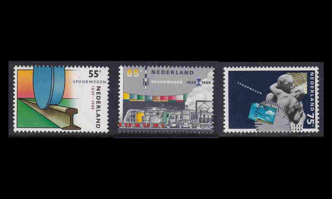 Alankomaat 1366-8 ** Rautatie 150v (1989)
