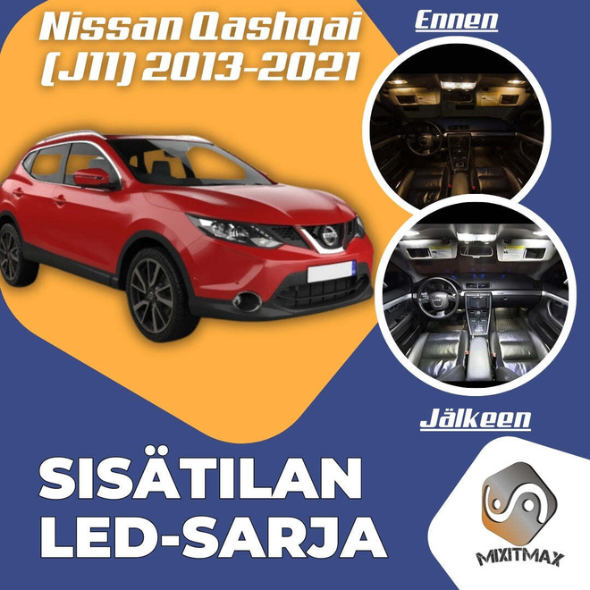 Nissan Qashqai (J11) Sisätilan LED-sarja 14-osai