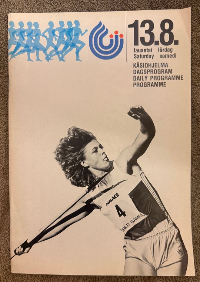 YLEISURHEILUN MM KISAT 1983 HELSINKI KÄSIOHJELMA LAUANTAI 13