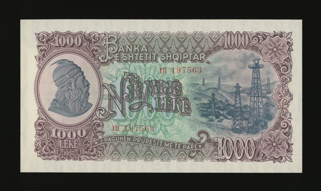Albania 1 000 Leke 1957 P-32, UNC