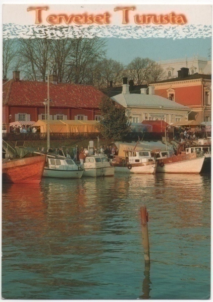 Turku Aurajoki veneitä silakkamarkkinat