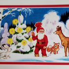T.KOSKINEN-Tonttu ja metsänväki sytyttää kynttilöitä-KORTTI - pikkukuva 1