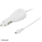 Deltaco USB laturi autoon, USB Micro-B uros, 1A, valk. UUSI - pikkukuva 1