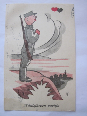 VANHA Postikortti Syväri Kenttäposti 1943 Signeerattu