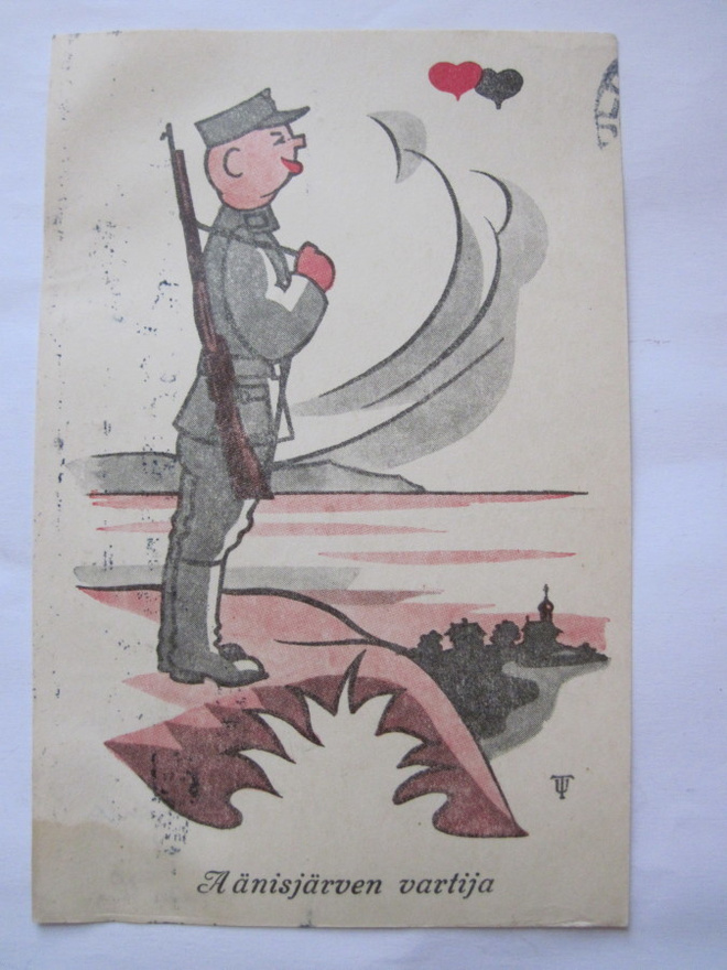 VANHA Postikortti Syväri Kenttäposti 1943 Signeerattu