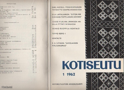 Kotiseutu vsk. 1962, puoliranskalainen sidos, 8 numeroa, K3+