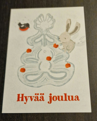 Hyvää joulua, joulukortti, kulkematon postikortti, UUSI