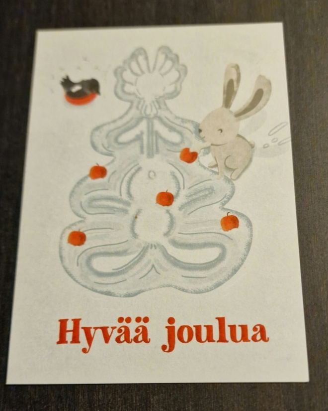 Hyvää joulua, joulukortti, kulkematon postikortti, UUSI