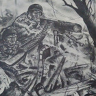 Konekivääri Hyökkäyksessä Jatkosota A.Lindeberg 1942 Piirros - pikkukuva 2