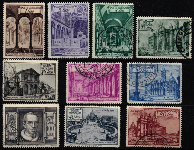 Vatikaani 1949 basilikat 10 kpl o