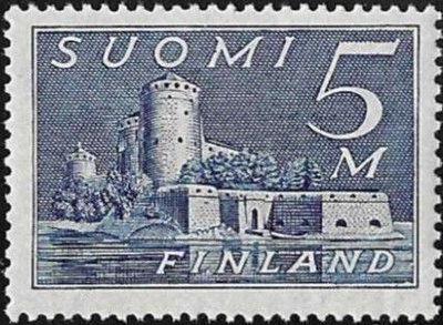 1930 M30 Olavinlinna 5 mk tummansinin ** LaPe 155 c SP Lm3