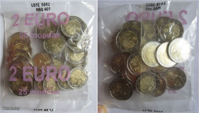 25 kpl original pussi 2€ Portugali 2007 EU-Puheenjohtajuus