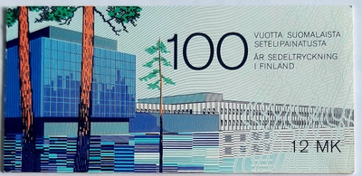 100 VUOTTA SUOMALAISTA SETELIPAINATUSTA-85  POSTIMERKKIVIHKO