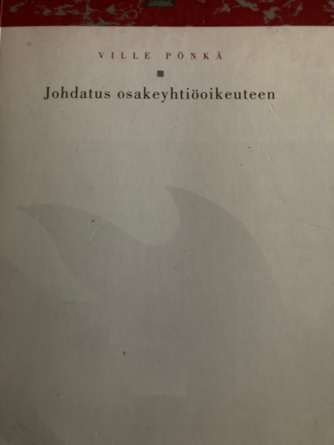 PÖNKÄ: JOHDATUS OSAKEYHTIÖOIKEUTEEN