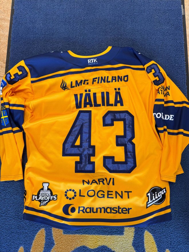 Arttu Välilä #43 Game Worn -vieraspelipaita Rauman Lukko